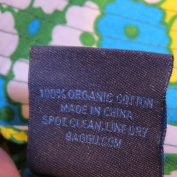 BAGGU Colorful Floral Organic Cotton Bucket Hat Pink Turquoise Green Yellow - Picture 5 of 7